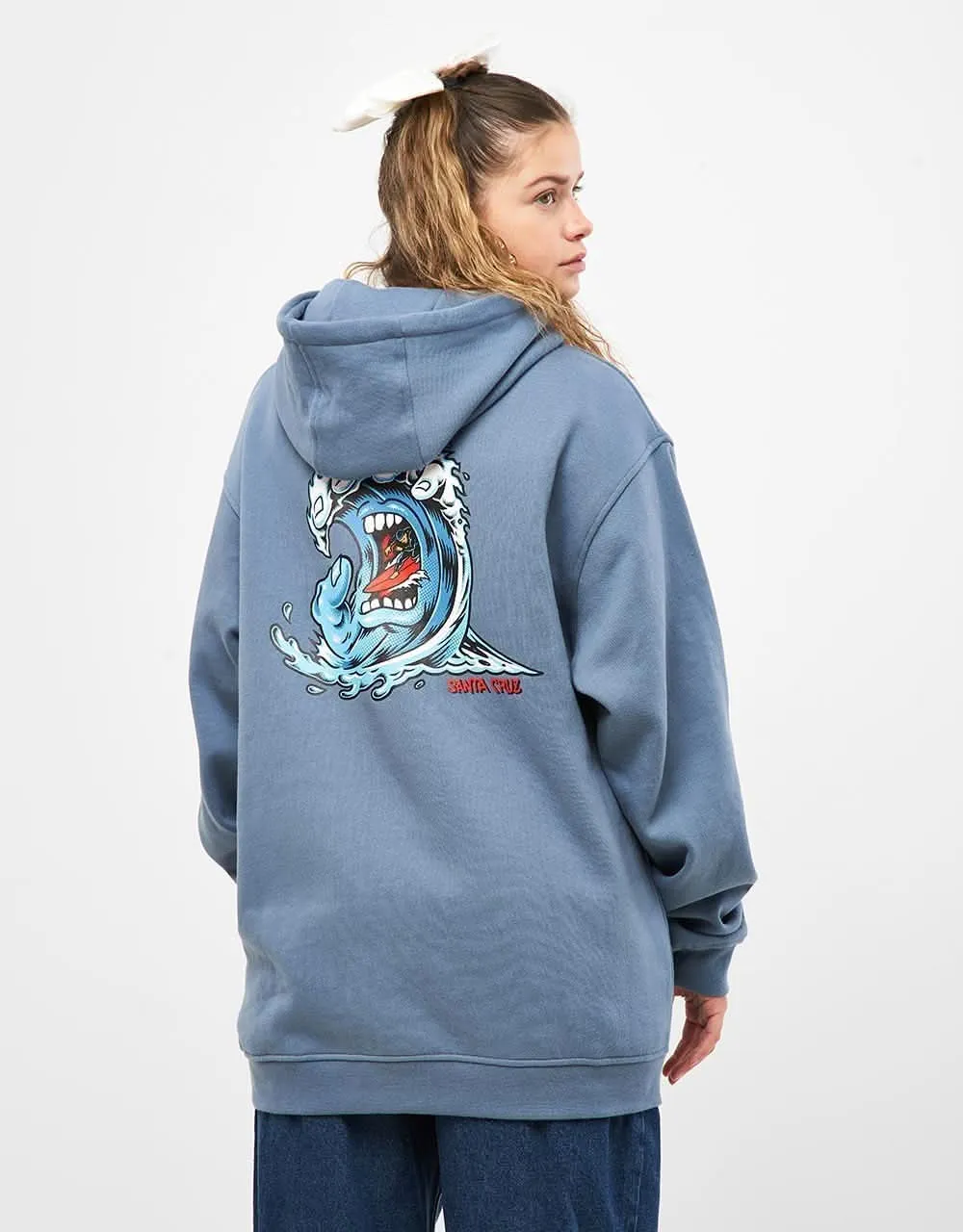 Santa Cruz Screaming Wave Pullover Hoodie - Dusty Blue