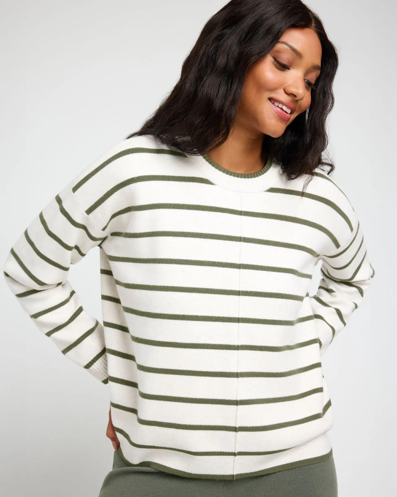 Splendid x @Cellajaneblog Stripe Front Seam Sweater