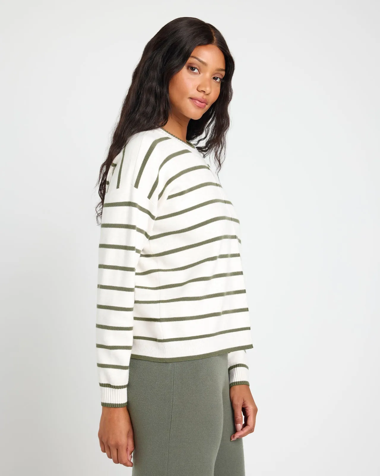 Splendid x @Cellajaneblog Stripe Front Seam Sweater