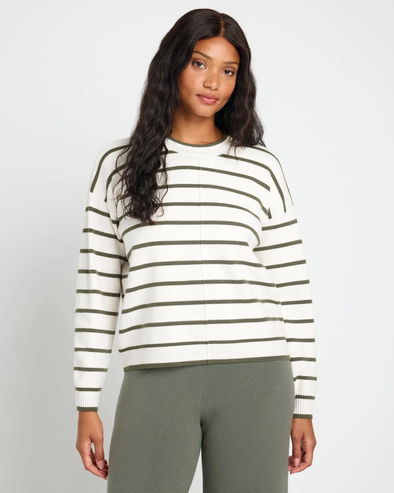 Splendid x @Cellajaneblog Stripe Front Seam Sweater