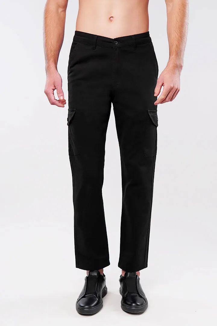 Straight Cargo Pants - Black