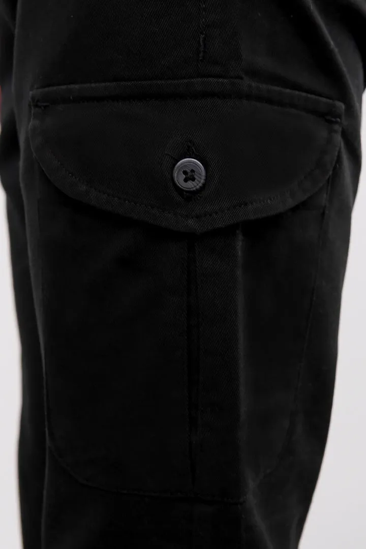 Straight Cargo Pants - Black