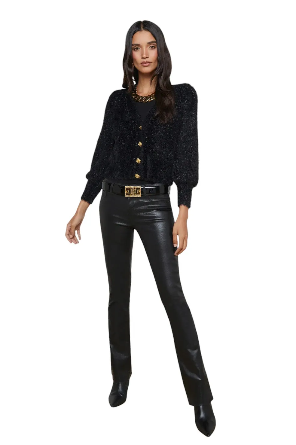 Talulla Cardigan - Black Lurex/Gold Rose