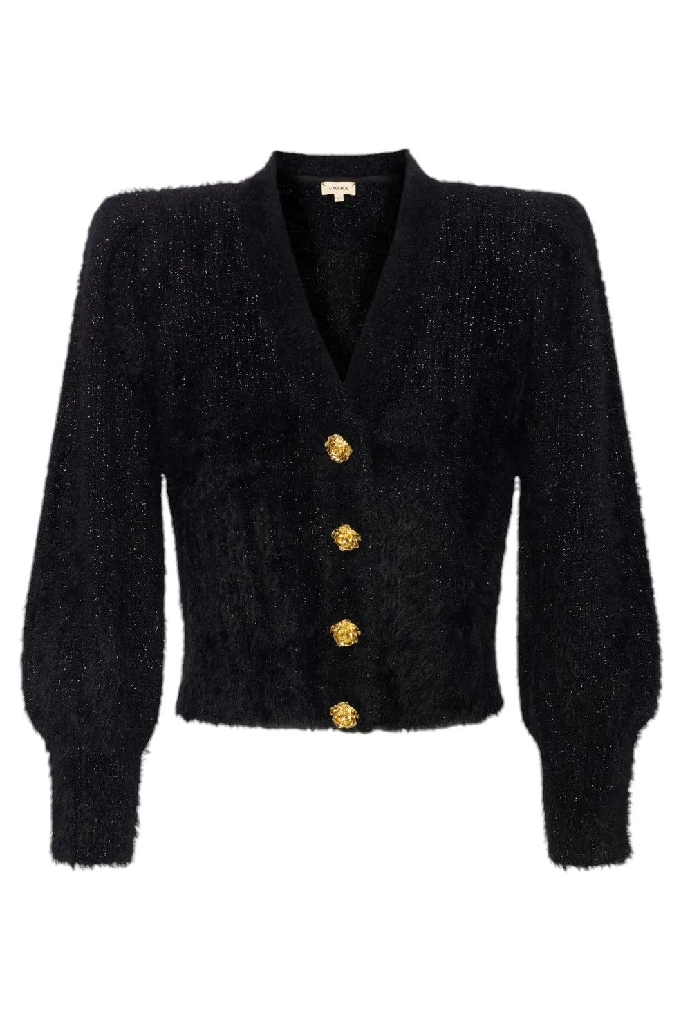 Talulla Cardigan - Black Lurex/Gold Rose