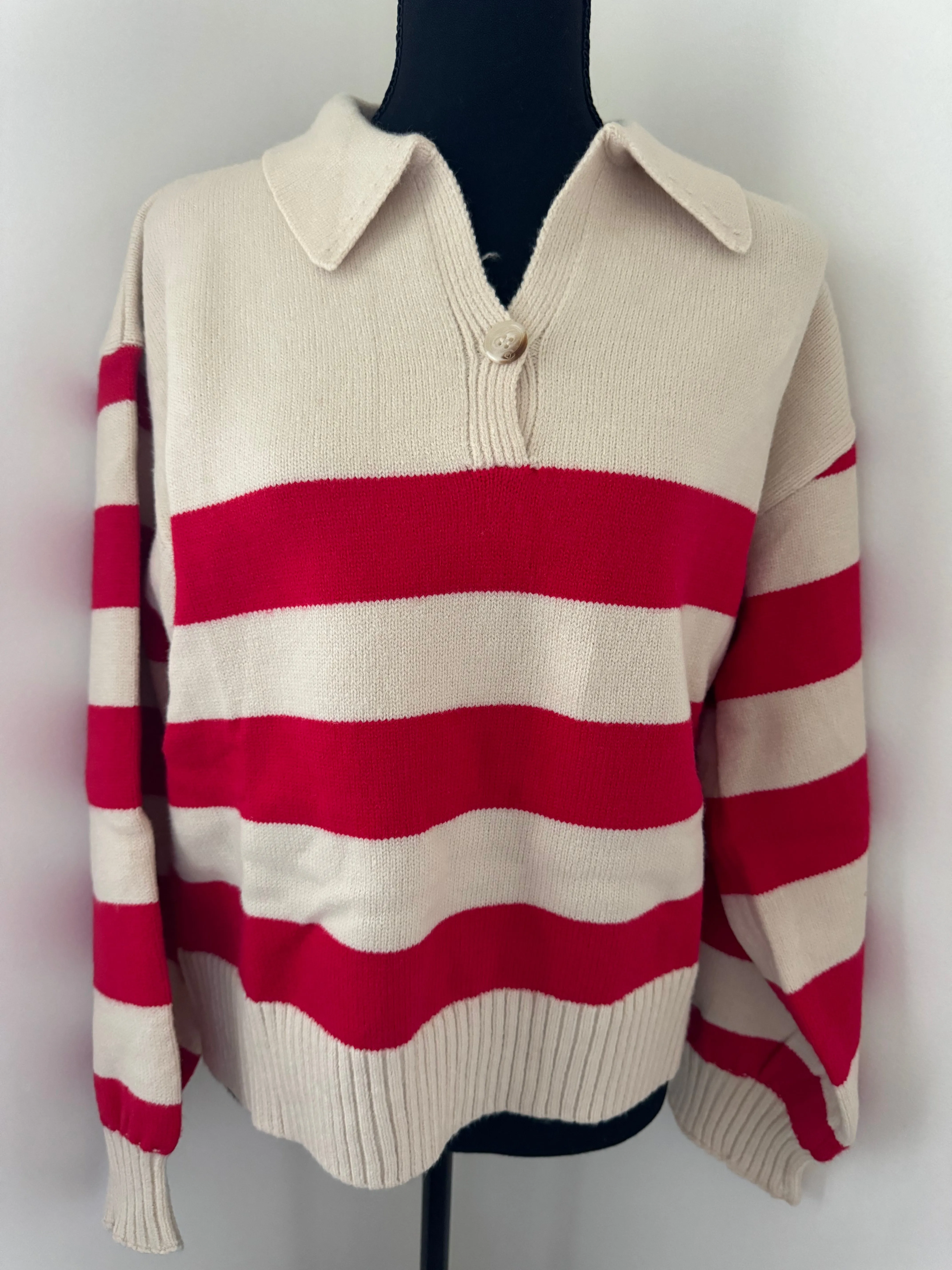 That's So 70's Collared Stripe Sweater