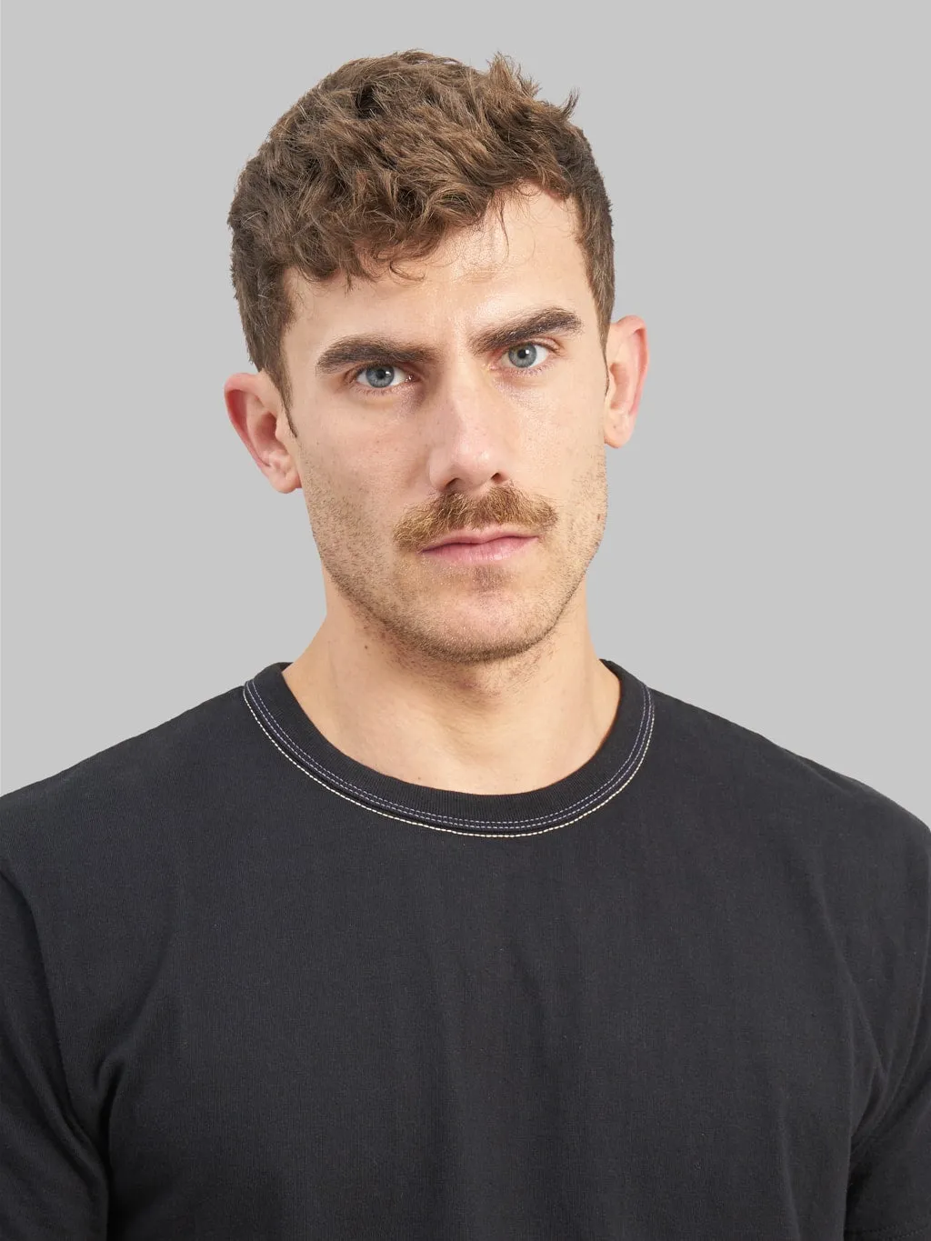 The Flat Head Loopwheeled Heavyweight Plain T-Shirt Black