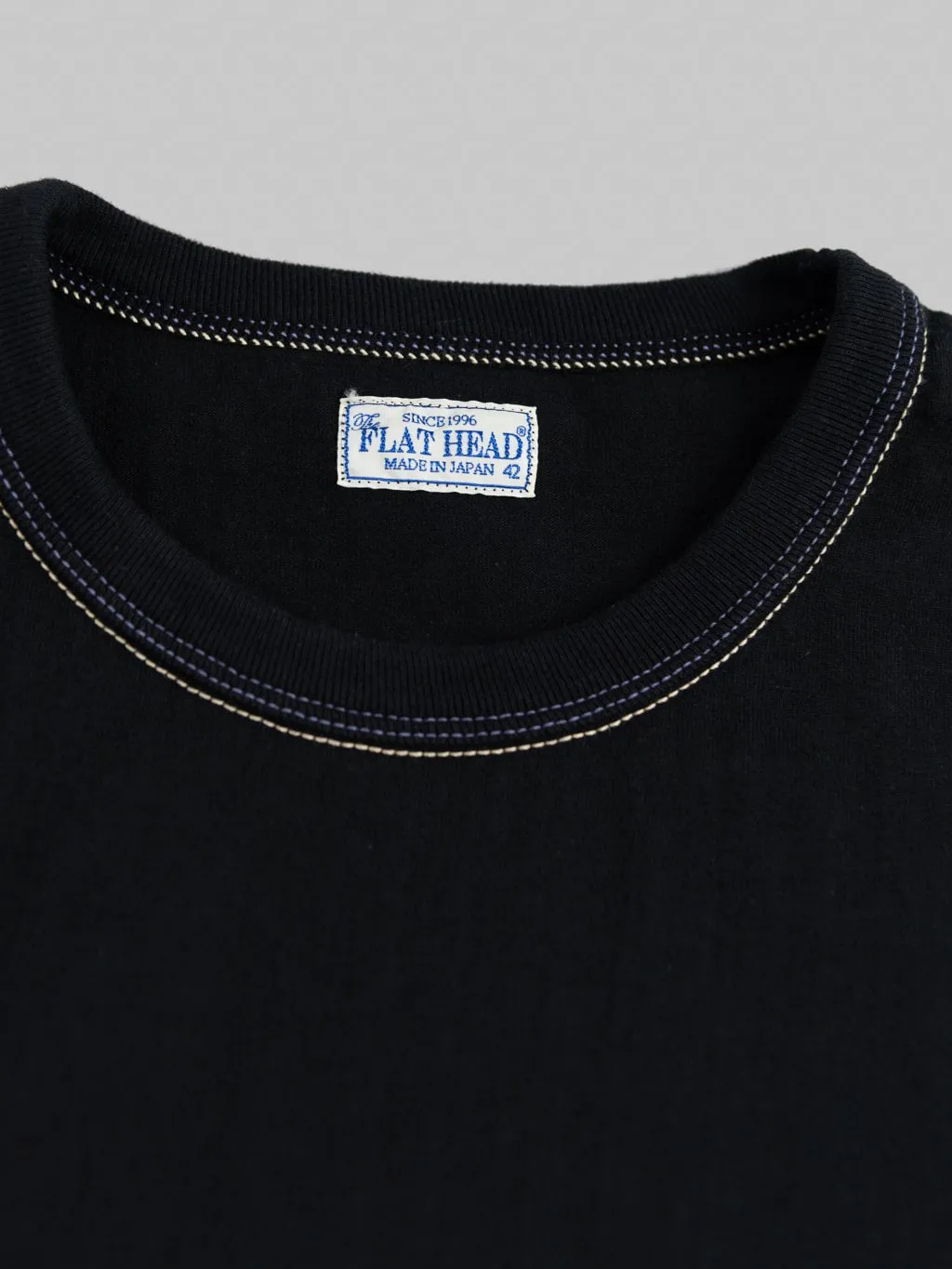 The Flat Head Loopwheeled Heavyweight Plain T-Shirt Black