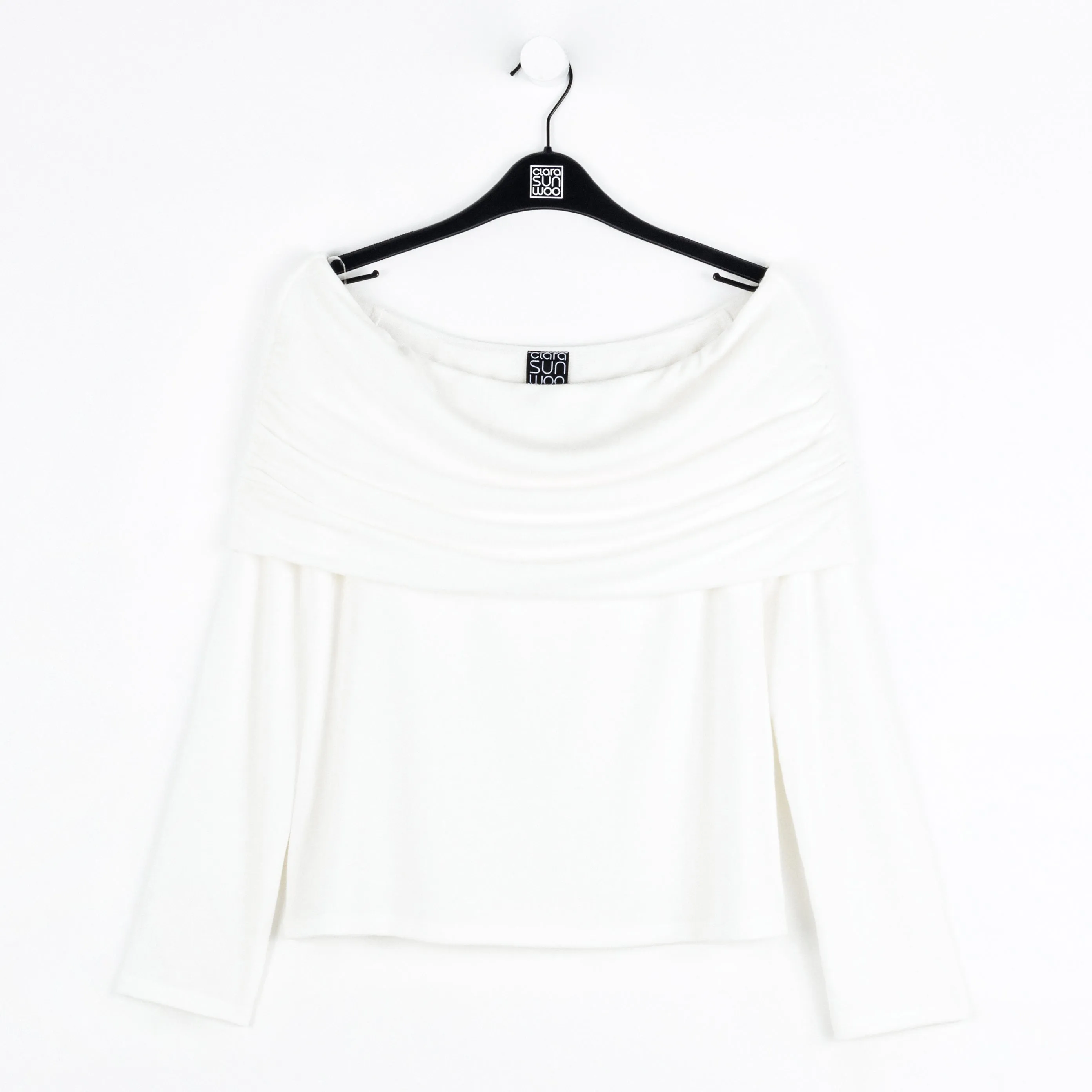 Ultra Cozy - Ruched Off-Shoulder Sweater Top - Ivory - Limited Sizes - LRG, XL, 1X