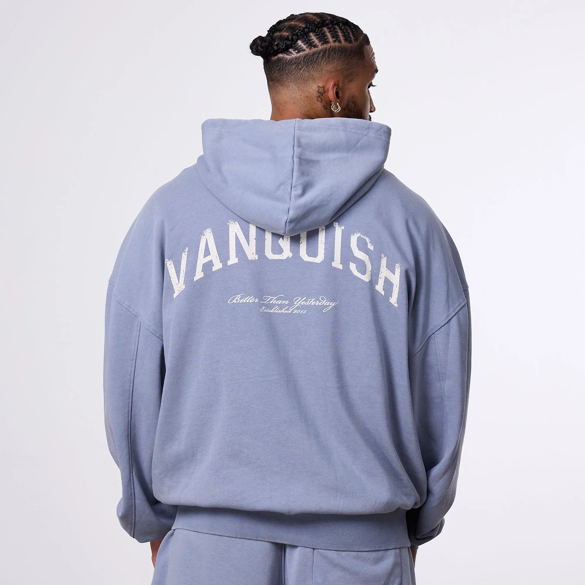 Vanquish Better Than Yesterday Washed Blue Full Zip Hoodie