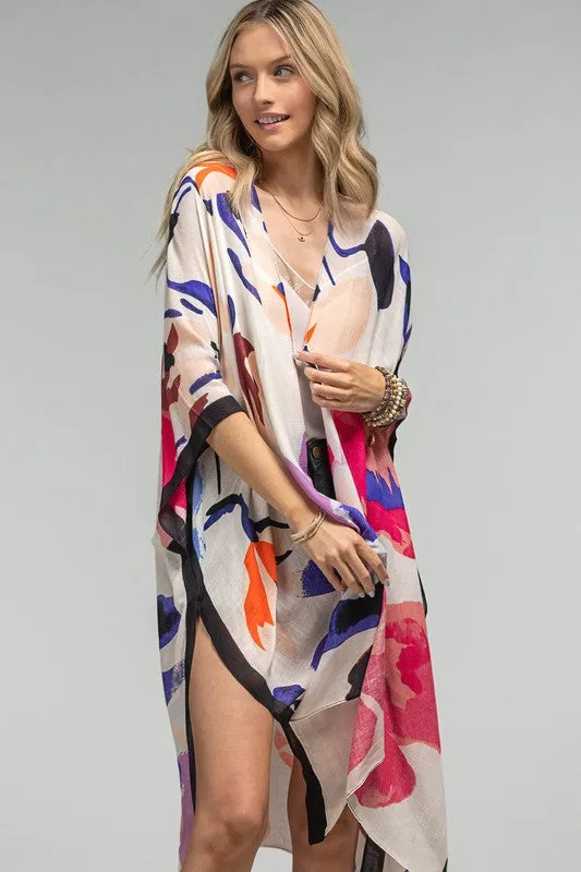 Watercolor Floral Kimono