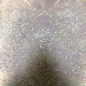 White Iridescent Chantal Deluxe Sequin Fabric